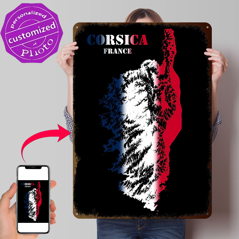 Custom Map Poster - Corsica France Topographic Contour Relief Map