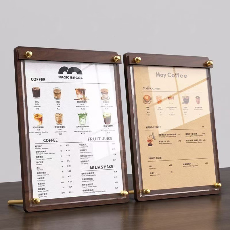 Custom Map Poster - Custom A4/A5 Acrylic Wood Grain Menu