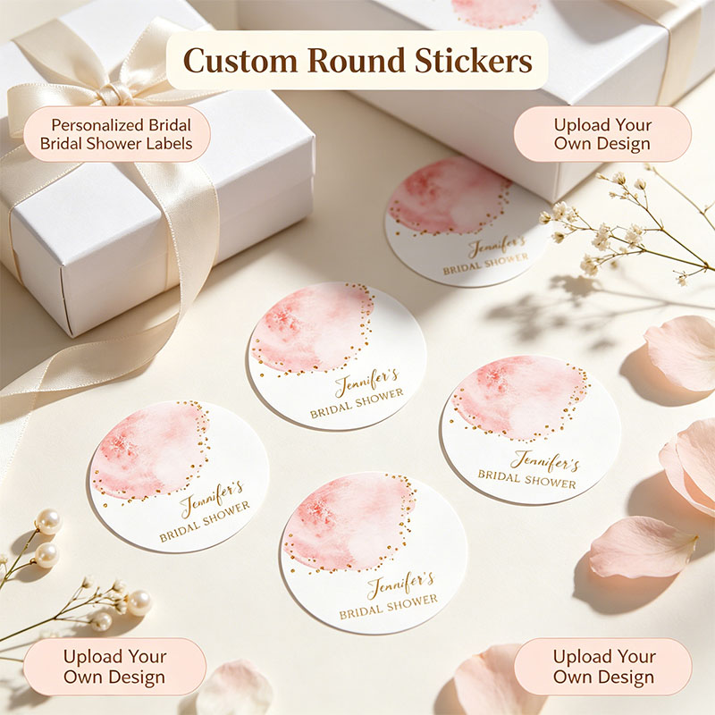 Personalized Name Box - Custom Blush Pink Gold Confetti Round