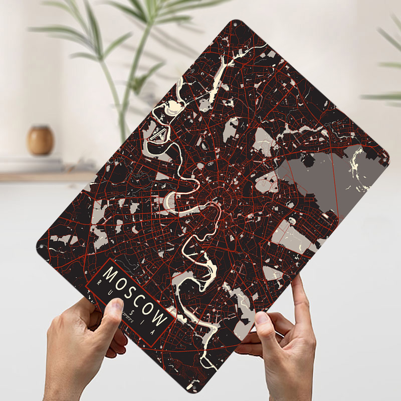 Moscow City Map Vector Metal P - Custom Map Poster recension och pris
