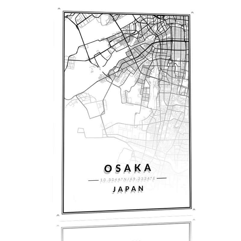 Osaka Map 3D Texture Printed P - Custom Map Poster recension och pris