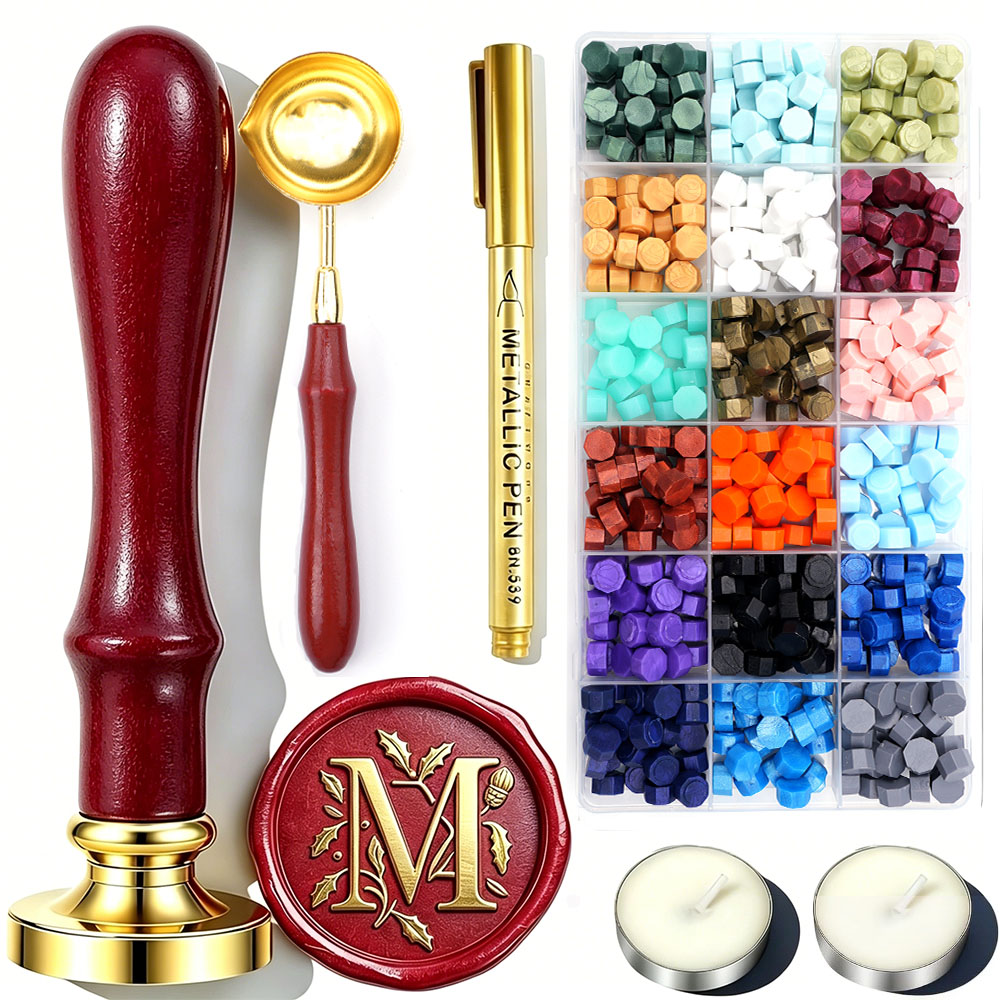 Letter M Wax Seal Stamp Kit wi - Wax Seal Letter Kit recension och pris
