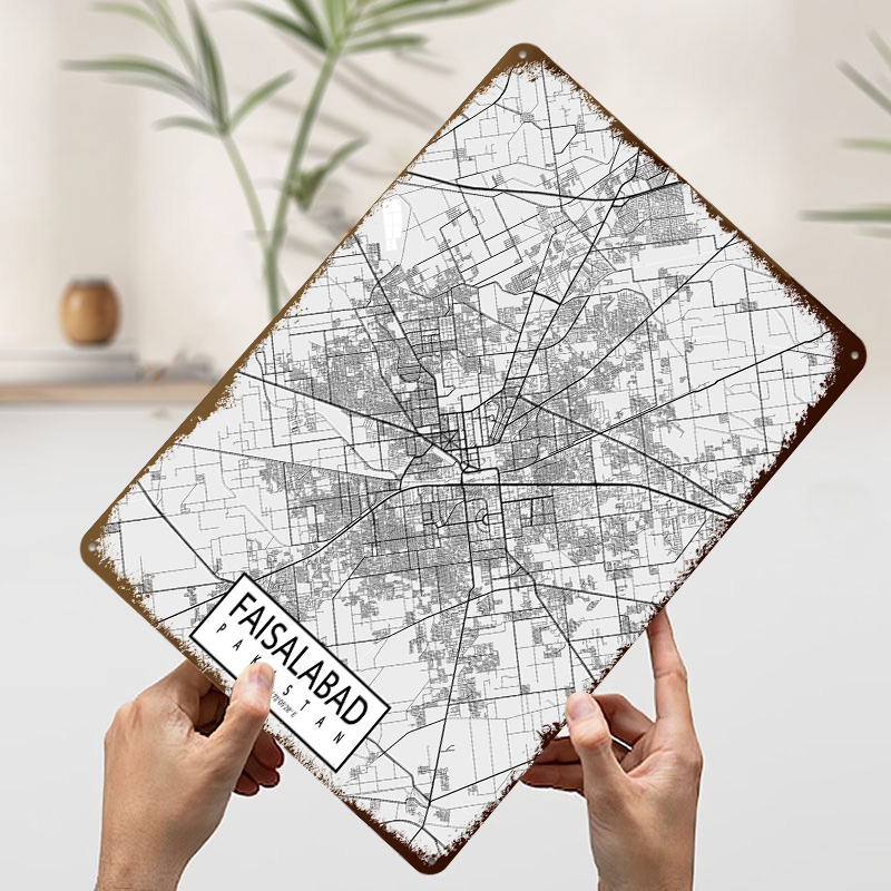 Faisalabad City Map Pakistan L - Custom Map Poster recension och pris