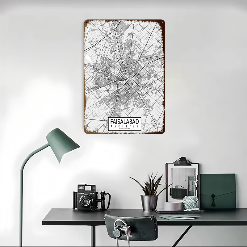 Faisalabad City Map Pakistan L - Custom Map Poster recension och pris