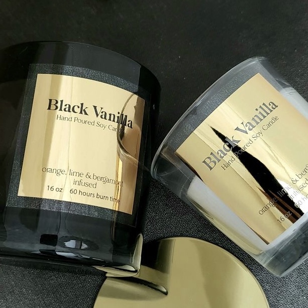 Custom Shiny Gold Silver Stick - Personalised Candle Label recension och pris