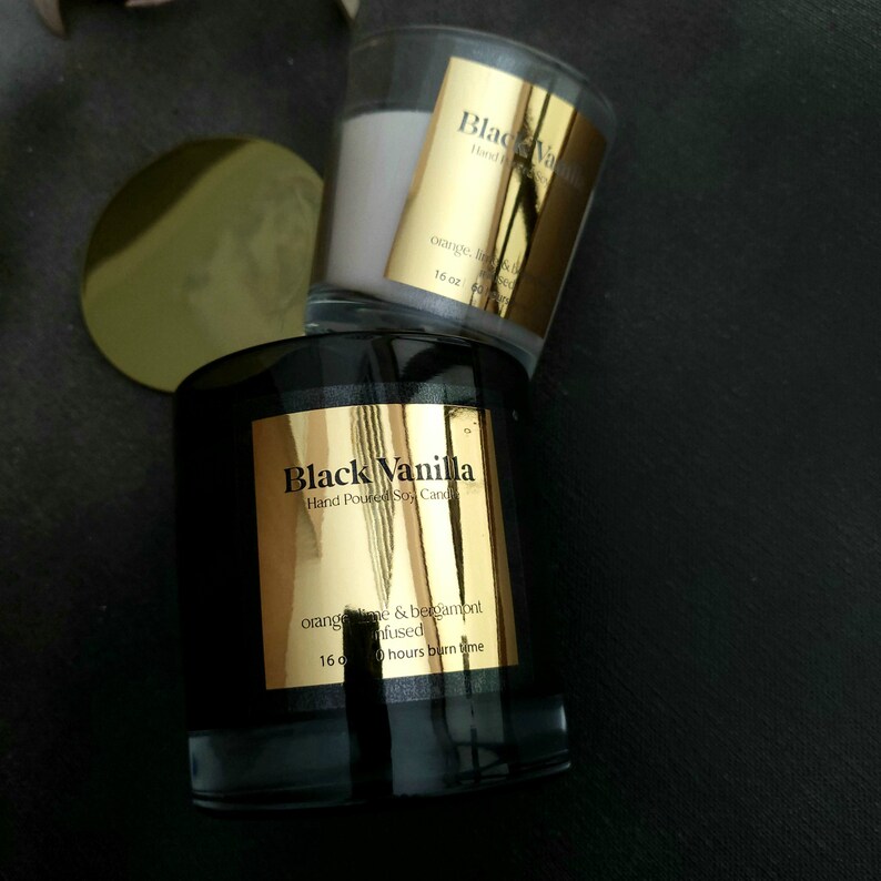 Custom Shiny Gold Silver Stick - Personalised Candle Label recension och pris