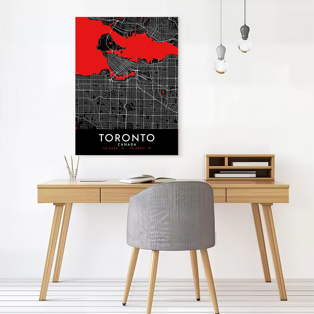 Toronto Dark Map Canvas Wall A - Custom Map Poster recension och pris