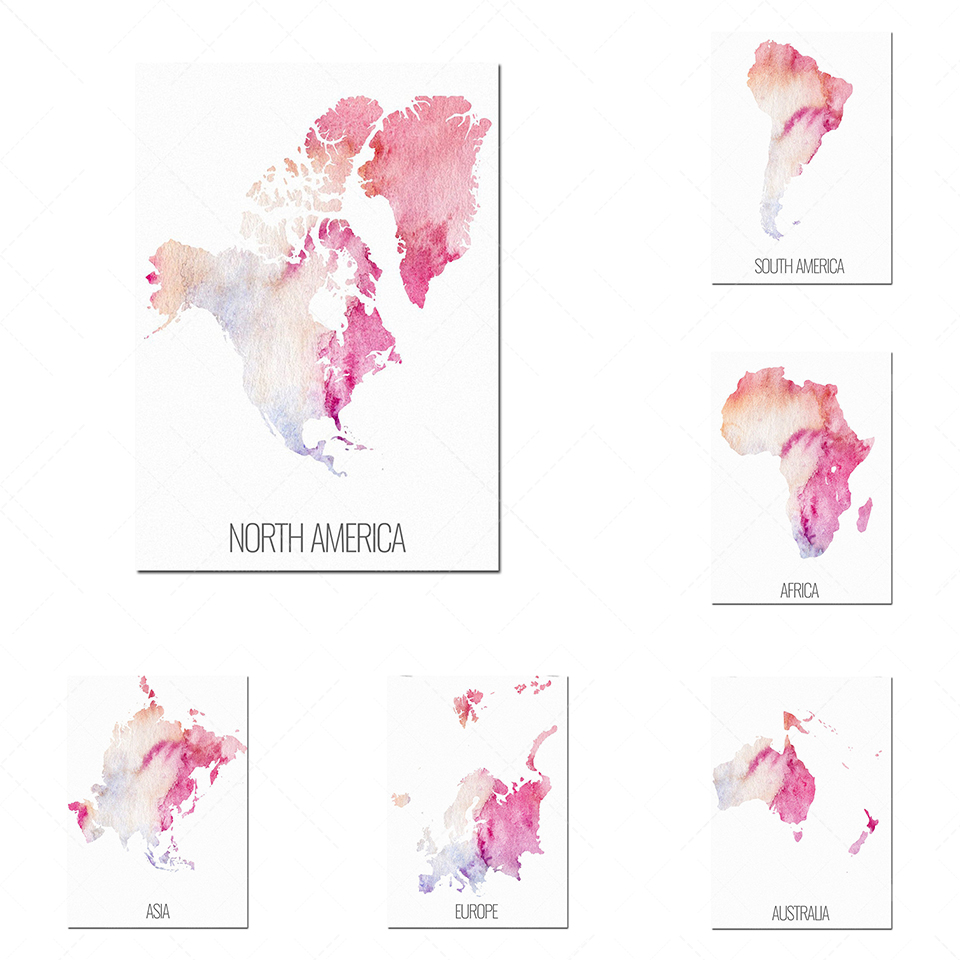 6 continent poster set, North  - Custom Star Map recension och pris