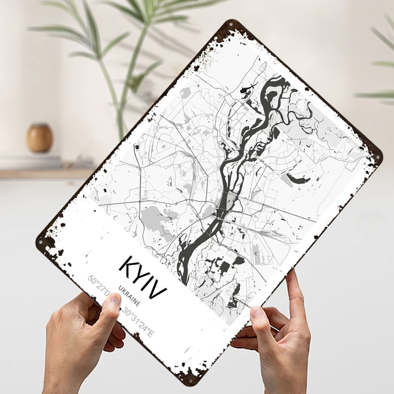 Kyiv City Map Printed Poster C - Custom Map Poster recension och pris