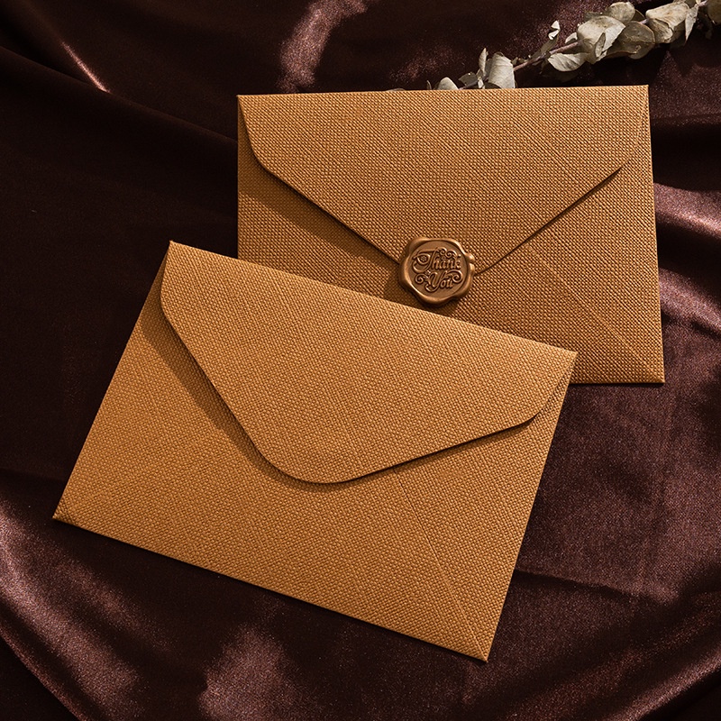 5 Pcs Retro Linen Pattern Enve - Wax Seal Letter Kit recension och pris