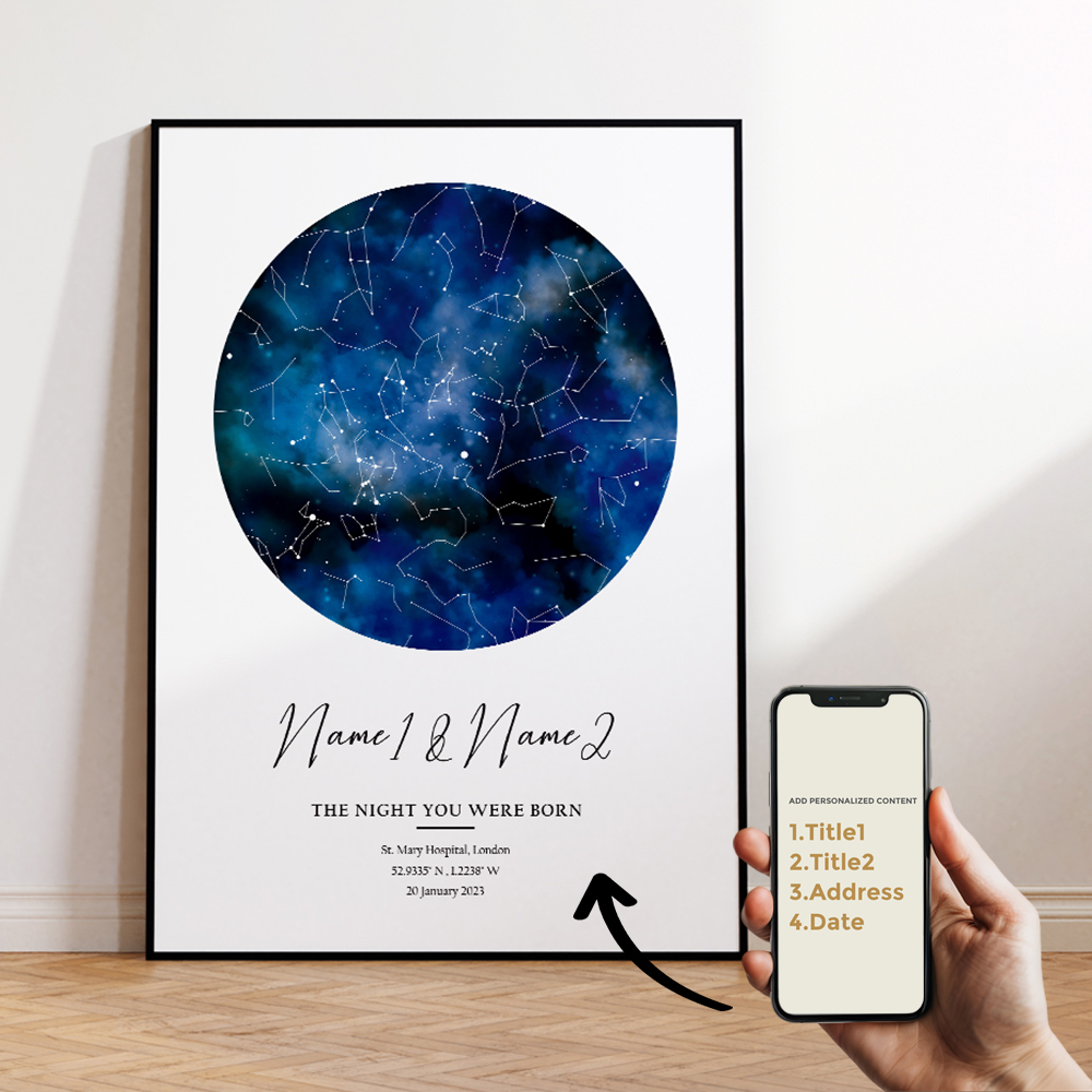 Modern Custom Personalized Nig - Custom Star Map recension och pris