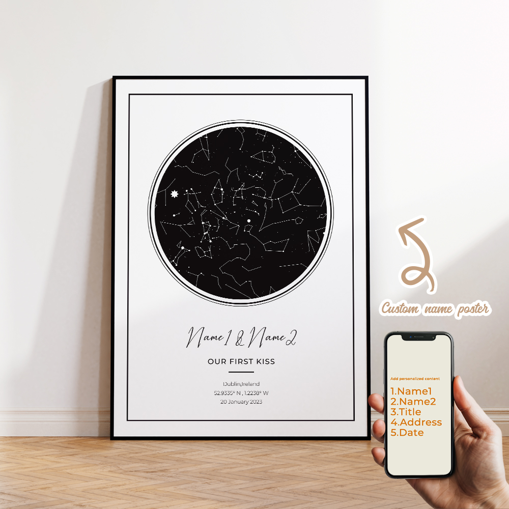Modern Custom Personalized Nig - Custom Star Map recension och pris