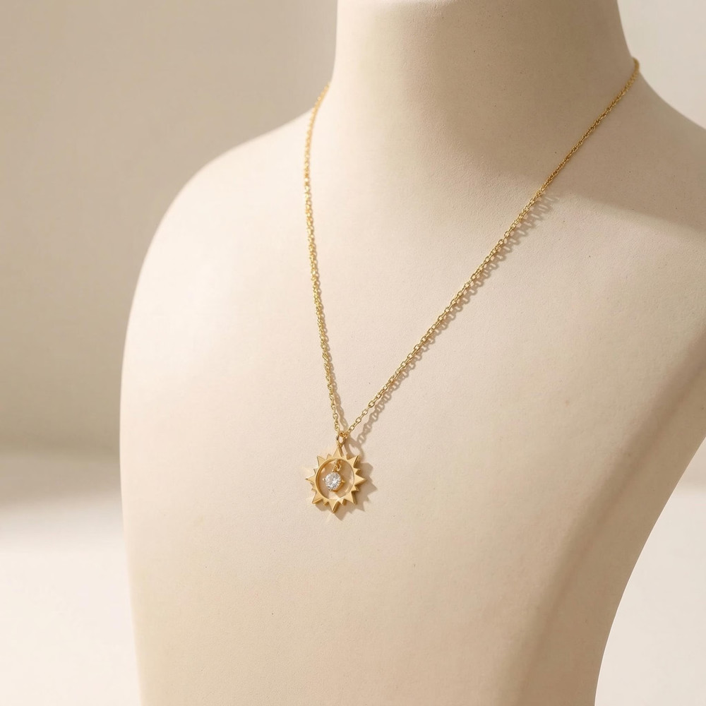 Custom Vintage Sun Necklace St - Birth Flower Necklace recension och pris