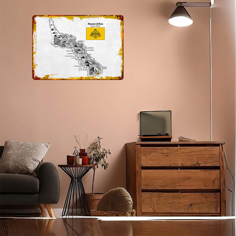 Handdrawn Map of Mount Athos P - Custom Map Poster recension och pris