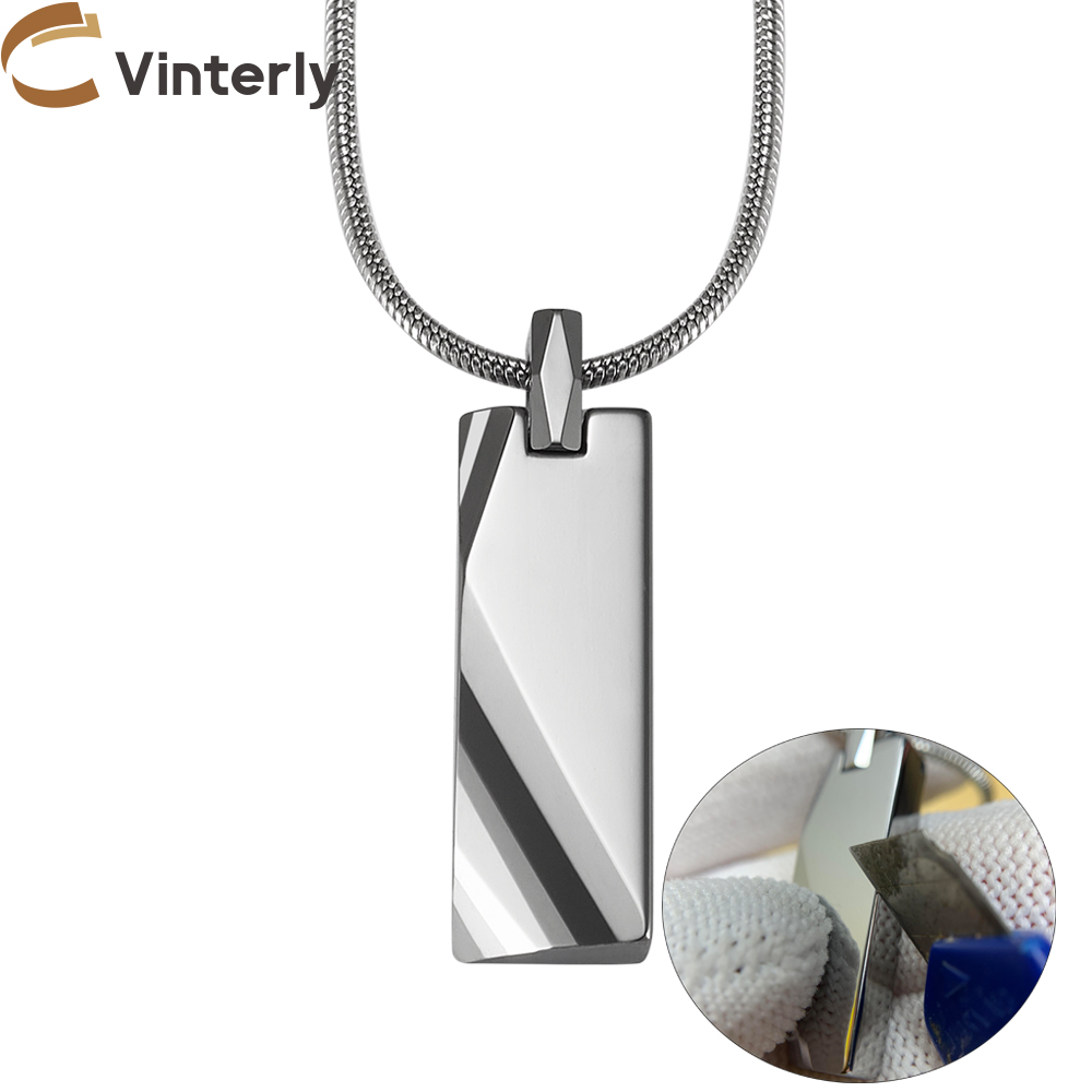 Tungsten Carbide Pendants Men  - Name Necklace Custom recension och pris