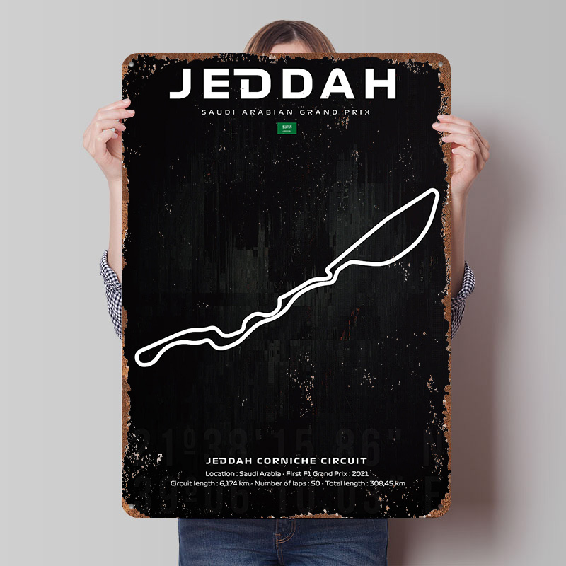 Jeddah Circuit Map Poster Cust - Custom Map Poster recension och pris