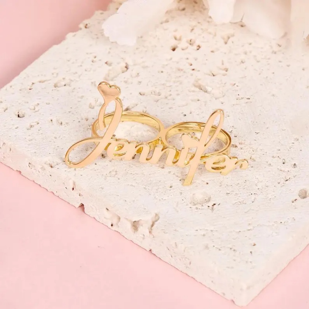 LeeChee Personalized Two Finge - Initial Ring Custom recension och pris